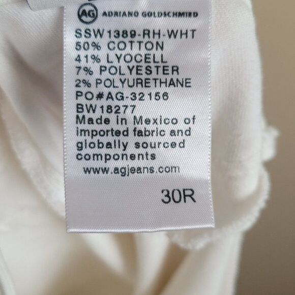 Adriano Goldschmied The Legging Ankle Super Skinny Jeans Raw Hem White Size 30 - Picture 13 of 14